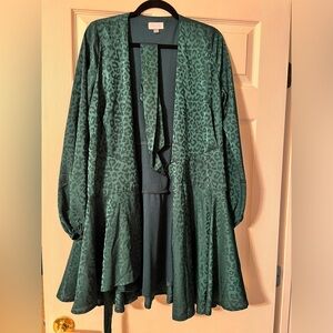Pink Lily Green leopard print wrap dress